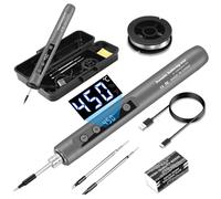 diymore Kit de fer à souder sans fil USB-C avec écran LCD, température réglable de 180 ℃ à 450 ℃, stylo à souder portable rechargeable pour réparation électronique, projets de bricolage, fabrication
