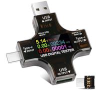 diymore Testeur USB 2 en 1 USB C Multimètre numérique Multimètre de courant Compteur de puissance USB, Voltmètre de tension, Compteur de courant, Détecteur de capacité de puissance
