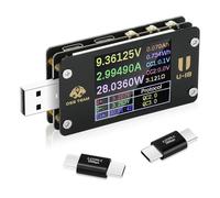 diymore Testeur USB numérique USB - Testeur de courant - Voltmètre - Détecteur de capacité de puissance avec mesure de courbe, mesure d'ondulation, test de protocole