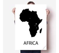 DIYthinker Afrique Continent Outline Silhouette Carte Vinyle Autocollant de Mur Poster Mural Wallpaper Chambre Decal 80X55Cm 80cm x 55cm Multicolor
