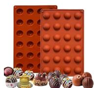Diyxisk 2 set Moule Silicone Demi-Sphère 24 Cavités 2,7cm | qualité alimentaire, sans BPA, antiadhésif, -60°C à 240°C, polyvalent, lave-vaisselle