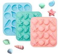 Diyxisk Pétoncle Moule Silicone 3 Pièces Moule Tablette Chocolat Thème Moules Silicone Patisserie, Moules Gateau, Convient pour les Gâteaux, Chocolats, Bonbons, Gelée Glacée