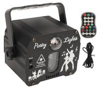 DJ Disco Stage Party Lights Strobe Light RGB Sound Activated Laser avec télécommande pour fêtes, bars, anniversaires, vacances, rechargeable via USB