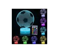 (DJ0008) 3D Illusion Lampe 7 couleurs Changement Optique Tactile Lumière USB et Télécommande (Football)