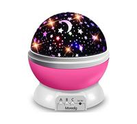(DJ0011) Veilleuse Enfants Projecteur EtoilesLED, 8 Couleurs 3 Modes,Lampe d'Ambiance Cadeau Décoration Anniversaire Soirée Noël---Rose