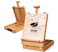 DJAR Chevalet de Table en Bois de Hêtre Massif, Boîte à Croquis de Bureau Portable avec Rangement, Réglable pour Toiles jusqu'à 53 cm, pour Artistes et Débutants