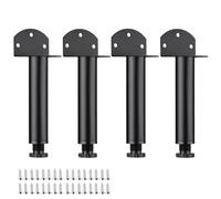 DJCYGG Lot de 4 Pieds Réglables en Métal pour Meubles,Jambes de Table,Pattes de Support pour Armoires,Chaise,Canapés,Lits,Bureau,Meubles TV,Tables de Chevet,AVCE Vis (5cm,Noir)