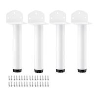 DJCYGG Lot de 4 Pieds Réglables en Métal pour Meubles,Jambes de Table,Pattes de Support pour Armoires,Chaise,Canapés,Lits,Bureau,Meubles TV,Tables de Chevet,AVCE Vis (14cm,Blanc)