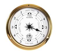 DJHVJS Horloge des marées en laiton de 11,4 cm pour les marées hautes et basses de la côte Est, horloge nautique murale pour station météorologique, pêche, activités de plage et océan