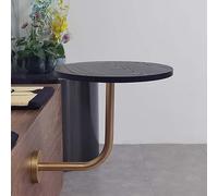 djhYTIxcf Table de Bar Ronde Murale, Petite Table Basse Moderne for Cocktails(C 40cm/15.8in Black Wood)