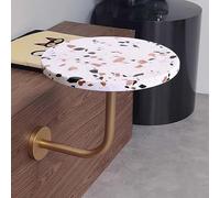 djhYTIxcf Table de Bar Ronde Murale, Petite Table Basse Moderne for Cocktails(E 40cm/15.8in Dotted Terrazzo)