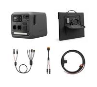 DJI Power 1000 Mini Station électrique portable, batterie LiFePO4 1008 Wh, puissance max 1000 W, avec câble de charge pour batterie auto, panneau solaire pliable 200 W et câble adaptateur solaire MC4.
