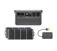 DJI Power 1000 V2 Station d'alimentation portable 1024 Wh, 2600 W avec 2 Zignes panneaux solaires de 120 W, 1 contrôleur MPPT, générateur électrique pour camping.