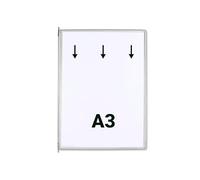 Djois, 113000 - Poches à Pivots A3 Portrait, Cadre Acier, 10 pcs, Gris | PVC Souple Résistant, Anti-Reflets, Cadre Acier, Système d'Affichage Tarifold pour Documents Professionnels