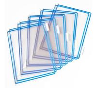 Tarifold Poches à pivot 114001 A4 Portrait PVC souple anti-reflets Cadre acier Lot de 10 Bleu