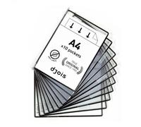 Djois, 114507 - Lot de 10 Poches à Pivots Antimicrobiennes A4 Portrait - PVC Renforcé, Pivots Métal, Compatible Supports Tarifold - Affichage Documents, Hôpitaux, Bureaux, Usines - Noir