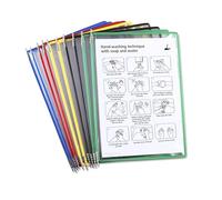 Djois, 114509 - Poches à Pivots Antimicrobiennes A4, 10 pcs, Assorties | PVC Renforcé Antimicrobien, Pivots Métal, Compatible Supports Tarifold, pour Hôpitaux, Bureaux et Usines