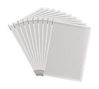 Djois, 114562 - Lot de 10 Poches à Pivots Antimicrobiennes A4 Portrait - PVC Renforcé, Pivots INOX, Compatible Supports Tarifold - Affichage Documents, Hôpitaux, Bureaux, Usines - Blanc/Inox