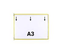 Djois, 118104 - Lot de 10 Poches à Pivots A3 Paysage - Cadre en Acier, Pivots Métalliques - Insertion Grand Côté, Robuste - Compatible Supports Tarifold, Protection Documents, Organisation - Jaune