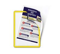Djois, 194904 - Pochette-Cadre Magnétique Magneto A4, Jaune, 2 pcs | Affichage professionnel · Maintien magnétique puissant · Lecture sans reflets · Changement rapide des documents