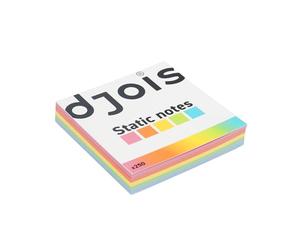 Djois, 200610 - Bloc de notes électrostatiques sans colle (S, 75 × 75 mm), 250 feuilles, Rose, Orange, Jaune, Vert, Bleu - pour affichage professionnel, réunions, tableaux et bureaux