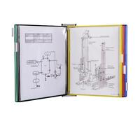 Djois, 413109 - Présentation Mural Métal A3, PVC, 10 Poches, Assorties | Métal Robuste, Poches à Pivots PVC Antireflet, pour Industrie, Entrepôts, Magasins et Bureaux