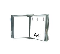 Djois, 414150 - Système de Présentation Mural Métal A4-5 Poches à Pivots PVC Antireflet - Support Robuste Tarifold Affichage Professionnel Industrie, Entrepôts, Magasins, Bureaux - Gris