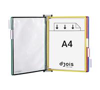 Tarifold – Protège-documents pivotant mural Djois PVC A4 5 pochettes 10 vues couleurs assorties