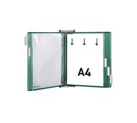 Djois, 414605 - Présentation Mural Magnétique A4 Portrait, 10 Poches, Vert | Dos Magnétique, Poches à Pivots PVC Antireflet, pour Industrie, Entrepôts, Magasins et Bureaux