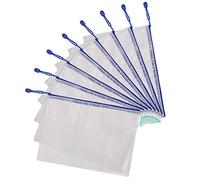 Djois, 509001 - Lot de 8 Pochettes de Rangement Zipper A4 - PVC Renforcé, Durable, Fermeture Éclair Métallique - Idéal Bureau, Maison, École, Voyage - Bleu