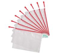 Djois, 509003 - Pochettes Zipper A4, PVC Renforcé, Durable, 8 pcs, Rouge | PVC Renforcé Durable, Fermeture Éclair Métallique, pour Bureau, Maison, École et Voyage
