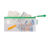 Djois, 509045 - Lot de 8 Pochettes de Rangement Zipper Chéquier - PVC Renforcé, Fermeture Éclair Métallique - Idéal Bureau, Maison, École, Voyage - Vert