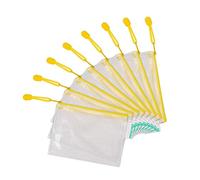 Djois, 509064 - Lot de 8 Pochettes de Rangement Zipper A6 - PVC Renforcé, Durable, Fermeture Éclair Métallique - Idéal Bureau, Maison, École, Voyage - Jaune