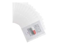 Djois, 510230 - Lot de 12 Enveloppes Pochettes Classeur A4 Perforées - Fermeture Scratch, Perforation Universelle 11 Trous, Polypropylène Recyclé - Idéal Bureau, Maison, École, Voyage - Transparent