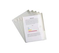 Tarifold Pochette à documents A4 – Lot de 5 – Polypropylène recyclé transparent, fermeture velcro