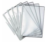 Djois, 704300 - Poches à Pivots Design A4, 5 pcs, Gris | Polypropylène Résistant, Compatible Supports Design Tarifold, pour Bureau, Commerces et Atelier