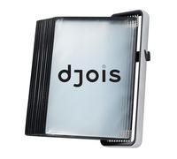 Djois, 714507 - Système de Présentation Mural VEO A4-10 Poches à Pivots PP Antireflet - Aluminium Brossé et ABS - Tarifold pour Affichage et Consultation de Documents - Noir