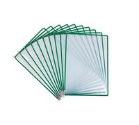 Djois, 924015 - Poches à Pivots Easy Load Pro A4, PP 170 µ, 10 pcs, Vert | PP 170 µ, Cadre Acier, Insertion Rapide par le Coin, Compatible Supports Tarifold, pour Affichage Documents