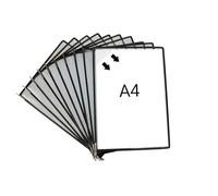 Djois, 924017 - Lot de 10 Poches à Pivots Easy Load Pro A4 - Insertion Rapide par le Coin, PP 170 µ, Cadre Acier - Compatible Supports Tarifold - Noir