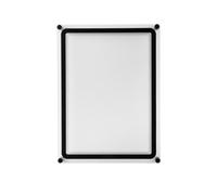 Djois, 930027 - Support mural en acrylique pour poster magnétique - Étui de cadre pour documents A4 - Noir - Montage vertical/horizontal - Design élégant - Matériel inclus - Idéal pour la