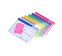 DJOIS by Tarifold Pochettes-enveloppes Color Collection A5 polypropylène assorties - lot de 6