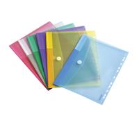 Pochettes perforées Tarifold 24 x 31,6 cm couleurs assorties - Paquet de 12