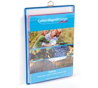 DJOIS by Tarifold Porte brochures mural A4 portrait avec 1 anse en PVC rigide cadre Bleu - lot de 5