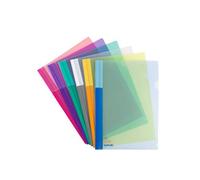 Djois, Color Collection 511529 - Lot de 24 Pochettes Coin A4 Transparentes, 80% Recyclées, pour Documents, Rapports et Dossiers, Couleurs Assorties