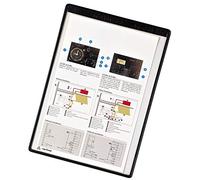 Djois made by Tarifold 194607- Pack de 5 Pochettes DIN A4 Magnétiques PVC - Affichage Magnétique -Cadre Noir