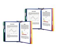 Djois made by Tarifold 414219- Lot inclus: 2 Support Kit Mural métal pour documents A4, 20 pochettes PVC à pivots pour affichage mural des documents A4 et kit de fixation- couleur assorties
