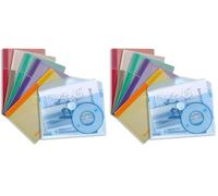 Djois made by Tarifold 6 Enveloppes Porte-documents Plastique Non Perforées Fermeture Scratch Format A6-6 couleurs (Bleu, Violet, Vert, Jaune, Rose, Transparent) - 510289 (Lot de 2)