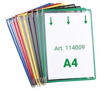 Djois made by Tarifold Fr 114009 - Pochettes à pivots A4 PVC pour Support Kit Présentoir Mural et Pupitre Métal porte document, Couleur Assorti, 10 pochettes