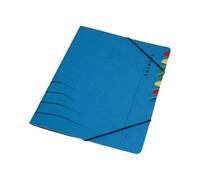 Djois, Secolor 3191102 Lot de 5 intercalaires à 7 onglets A4 en carton 100% recy SC Bleu Idéal pour le rangement de documents, dossiers de projets, pratiques, élastiques maintiennent tout en