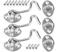 DKBT Crochet Porte, 3 Pcs 7.5cm Loquet Porte Exterieur,Crochet Fermeture Porte,Crochet Cabine en Acier Inoxydable,Verrou de Porte Interieure Avec Vis de Montage,Targette de Porte Pour Fenêtre,Grange